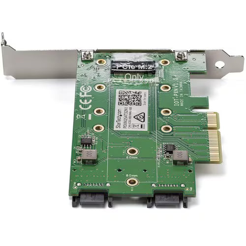 StarTech 3-Port M.2 SSD NGFF Adapter Card - 1 x PCIe NVMe M.2, 2 x SATA III M.2 - PCIe 3.0