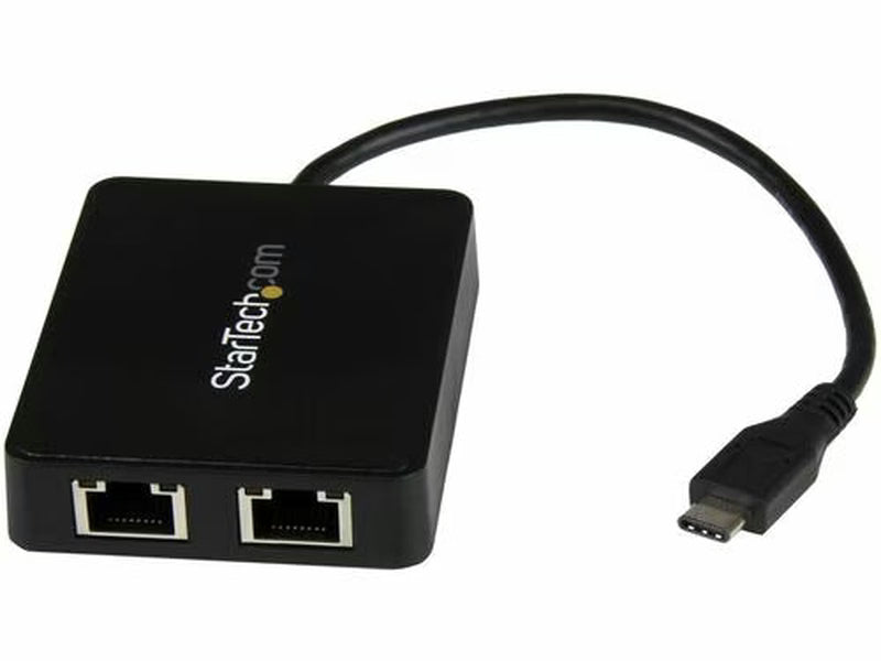 StarTech USB-C to Dual Gigabit Ethernet Adapter with USB Type-A Port