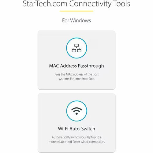 StarTech USB-C to Dual Gigabit Ethernet Adapter with USB (Type-A) Port