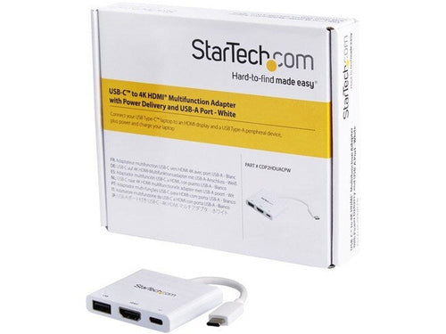 StarTech USB-C to 4K HDMI Multifunction Adapter withPower Delivery and USB-A Port - White