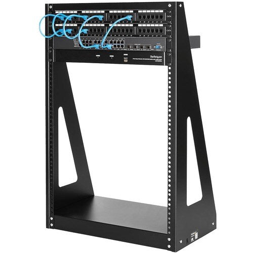 StarTech 2-Post 16U Heavy-Duty Desktop Server Rack, Small Open Frame 19in Network Rack for Home/Office IT Equipment