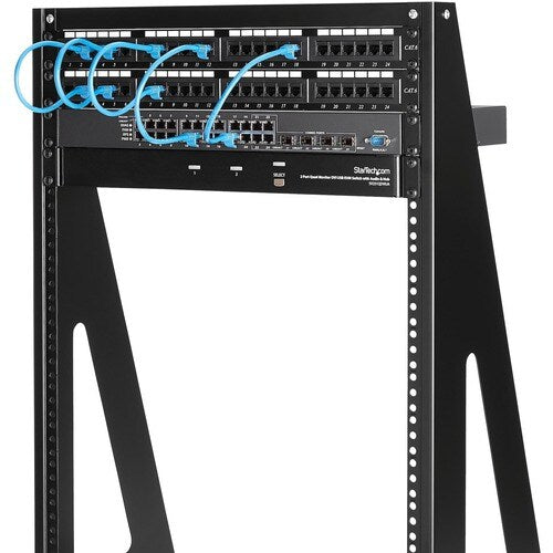 StarTech 2-Post 16U Heavy-Duty Desktop Server Rack, Small Open Frame 19in Network Rack for Home/Office IT Equipment