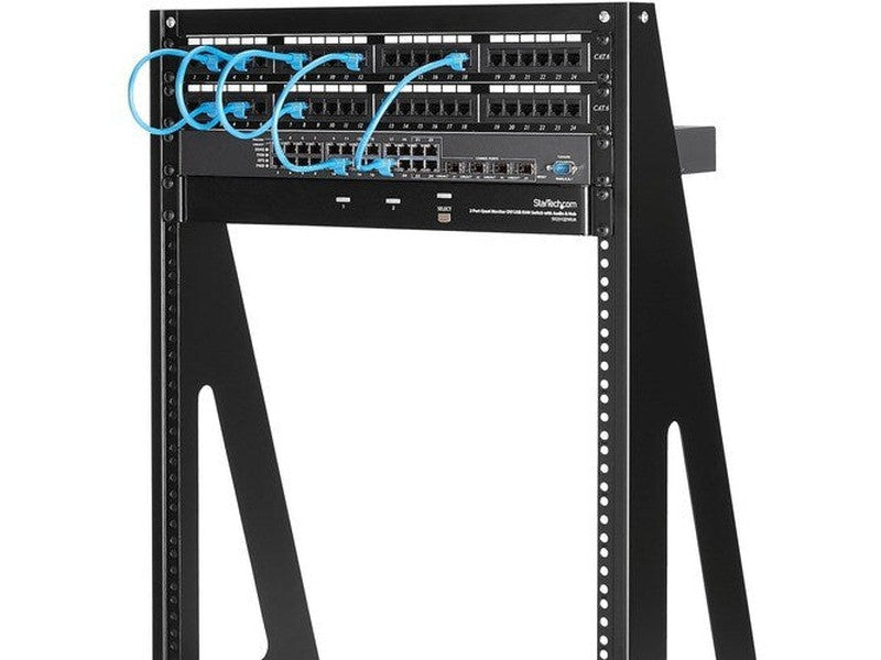 StarTech 2-Post 16U Heavy-Duty Desktop Server Rack, Small Open Frame 19in Network Rack for Home/Office IT Equipment