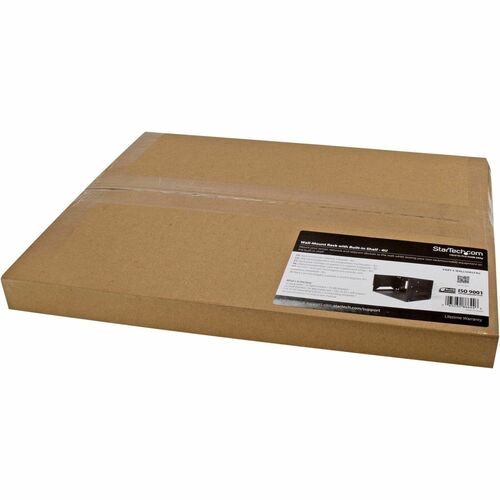 StarTech 2-Post 4U Open Frame Wall Mount Network Rack with Built-in Shelf and Adjustable Depth, Computer Rack for IT Equipment