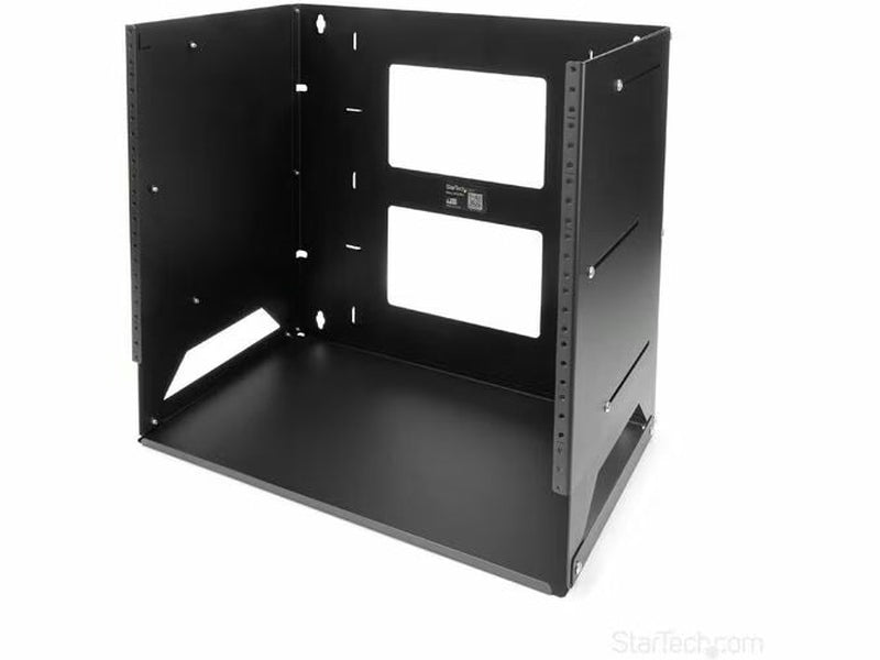 StarTech 2-Post 8U Open Frame Wall Mount Network Rack with Built-in Shelf and Adjustable Depth, Computer Rack for IT Equipment