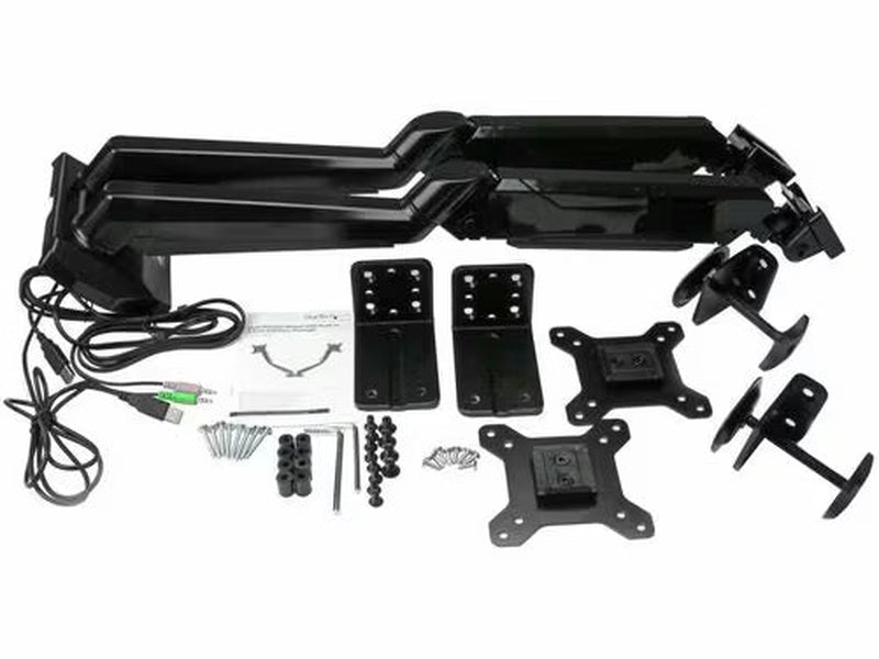 Dual Monitor Mount with Built-In 2-Port USB Pass-Through, up to 32" 17.6lb/8kg