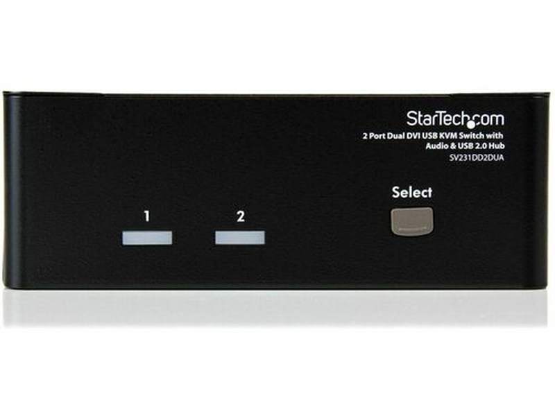 StarTech 2 Port Dual DVI USB KVM Switch with Audio & USB 2.0 Hub