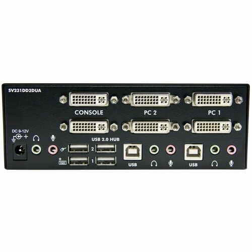 StarTech 2 Port Dual DVI USB KVM Switch with Audio & USB 2.0 Hub