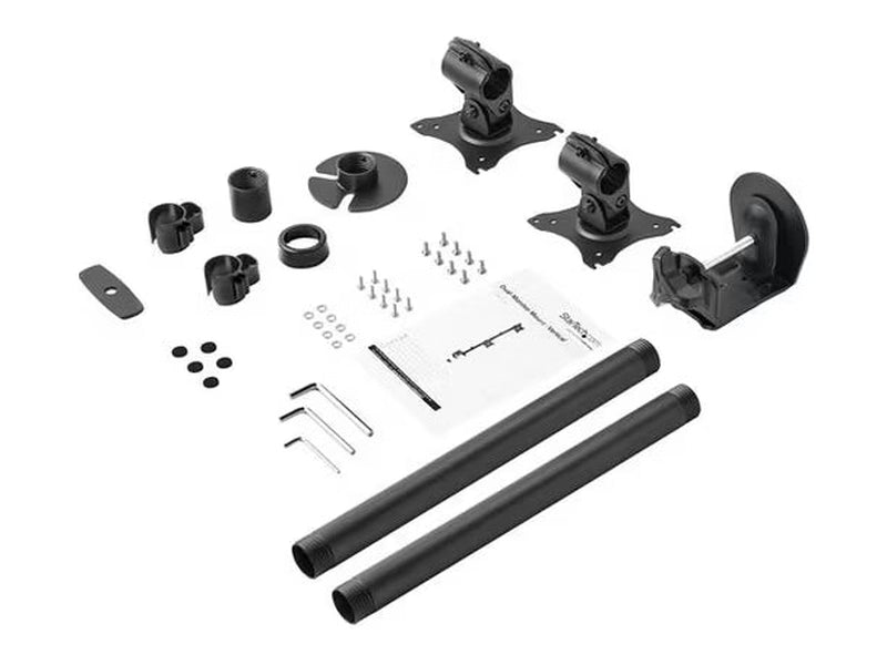 StarTech Desk Mount Dual Monitor Mount, Vertical, Steel Dual Monitor Arm, For VESA Mount Monitors up to 27"