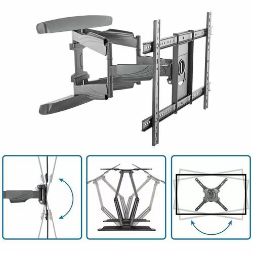 StarTech TV Wall Mount for up to 70 inch VESA Displays, Heavy Duty Full Motion Universal TV Wall Mount Bracket