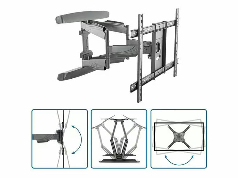 StarTech TV Wall Mount for up to 70 inch VESA Displays, Heavy Duty Full Motion Universal TV Wall Mount Bracket