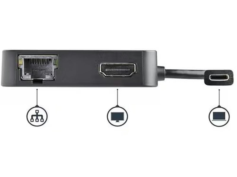 StarTech USB-C Multiport Adapter for Laptops - 4K HDMI -GbE - USB-C - USB-A