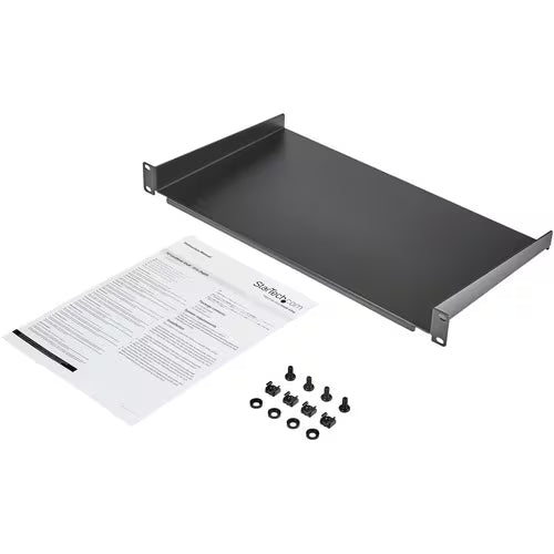 StarTech 1U Server Rack Cabinet Shelf - Fixed 10" Deep Cantilever Rackmount Tray for 19" Data/AV/Network Enclosure w/cage nuts, screws