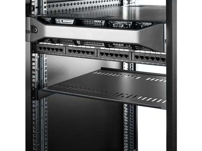 StarTech 1U Vented Server Rack Cabinet Shelf - Fixed 16" Deep Cantilever Rackmount Tray for 19" Data/AV/Network Enclosure w/Cage Nuts