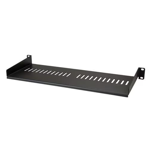 StarTech 1U Vented Server Rack Cabinet Shelf - Fixed 7in Deep Cantilever Rackmount Tray for 19" Data/AV/Network Enclosure w/Cage Nuts