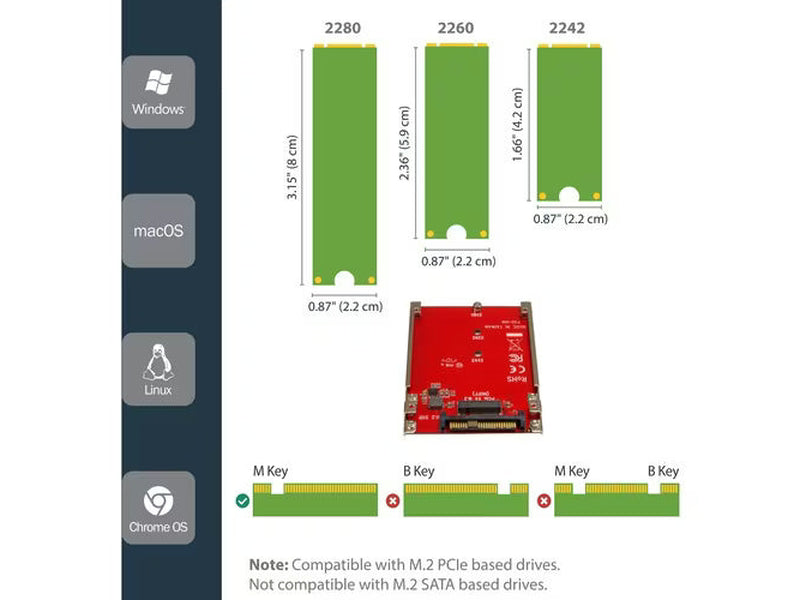 StarTech M.2 Drive to U.2 SFF-8639 Host Adapter for M.2PCIe NVMe SSDs
