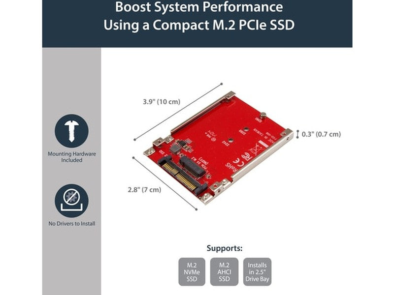 StarTech M.2 Drive to U.2 SFF-8639 Host Adapter for M.2PCIe NVMe SSDs