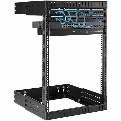 StarTech 2-Post 15U Heavy-Duty Wall Mount Network Rack, 19" Open Frame Server Rack with Adjustable Depth