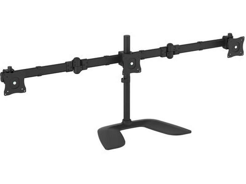 StarTech Triple-Monitor Stand for Monitors 13” to 27” Adjustable VESA Computer Monitor Stand for 3 Monitor Setup