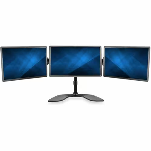 StarTech Triple-Monitor Stand for Monitors 13” to 27” Adjustable VESA Computer Monitor Stand for 3 Monitor Setup