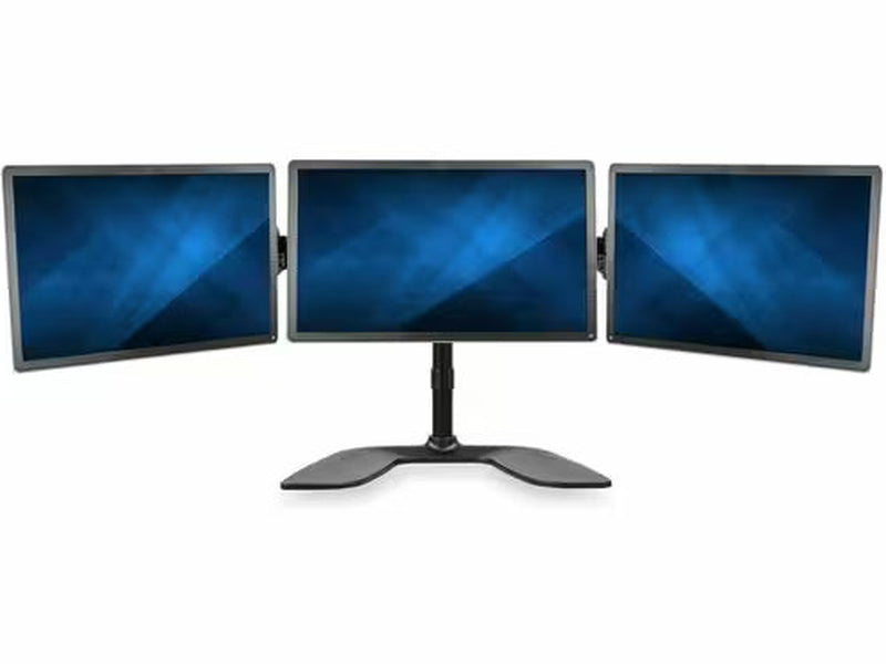 StarTech Triple-Monitor Stand for Monitors 13” to 27” Adjustable VESA Computer Monitor Stand for 3 Monitor Setup