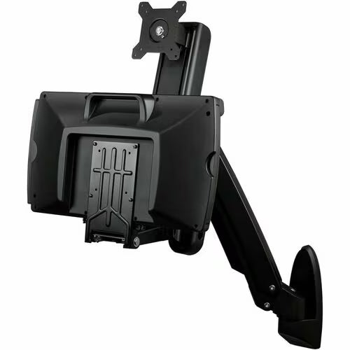 StarTech Sit-Stand Workstation Wall Mount, Full Motion Standing Desk, Ergonomic Height Adjustable Monitor & Keyboard Tray Arm, For VESA Display