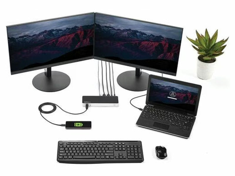 StarTech USB Type C Docking Station for Notebook - HDMI 2 , USB 4 , 60W - Black