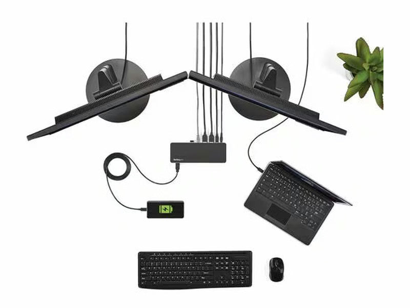 StarTech USB Type C Docking Station for Notebook - HDMI 2 , USB 4 , 60W - Black