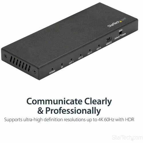 StarTech 4 Port HDMI Splitter - 4K 60Hz - 1x4 Way HDMI 2.0 Splitter - HDR