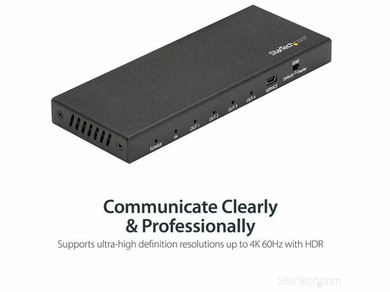StarTech 4 Port HDMI Splitter - 4K 60Hz - 1x4 Way HDMI 2.0 Splitter - HDR