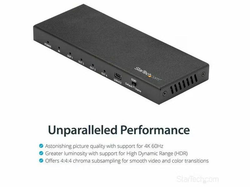 StarTech 4 Port HDMI Splitter - 4K 60Hz - 1x4 Way HDMI 2.0 Splitter - HDR