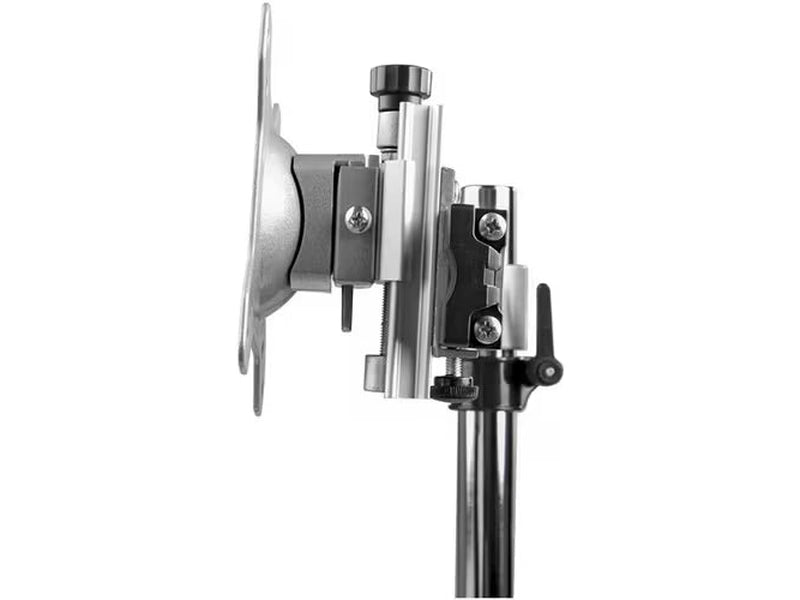 StarTech Dual Monitor Stand, Free Standing Desktop Pole Stand for 2x 24" 17.6lb/8kg VESA Mount Displays, Height Adjustable, Silver
