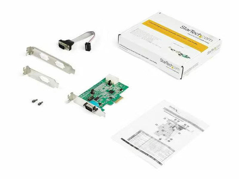 StarTech 2-port PCI Express RS232 Serial Adapter Card, PCIe RS232 Serial Host Controller Card - PCIe to Serial DB9