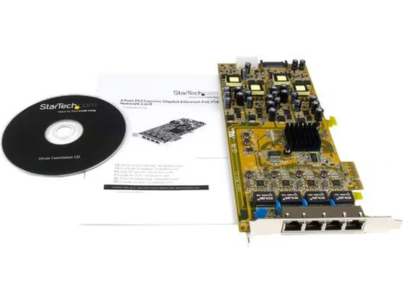 StarTech 4 Port Gigabit Power over Ethernet PCIe NetworkCard