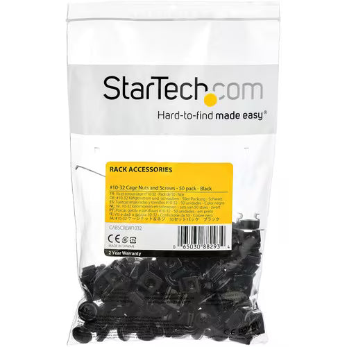 StarTech 10-32 Server Rack Screws and Nuts - 50 Pack