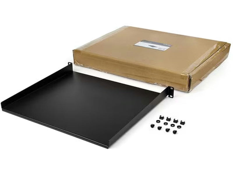 StarTech 1U Server Rack Cabinet Shelf - Fixed 16" Deep Cantilever Rackmount Tray for 19" Data/AV/Network Enclosure w/cage nuts, screws