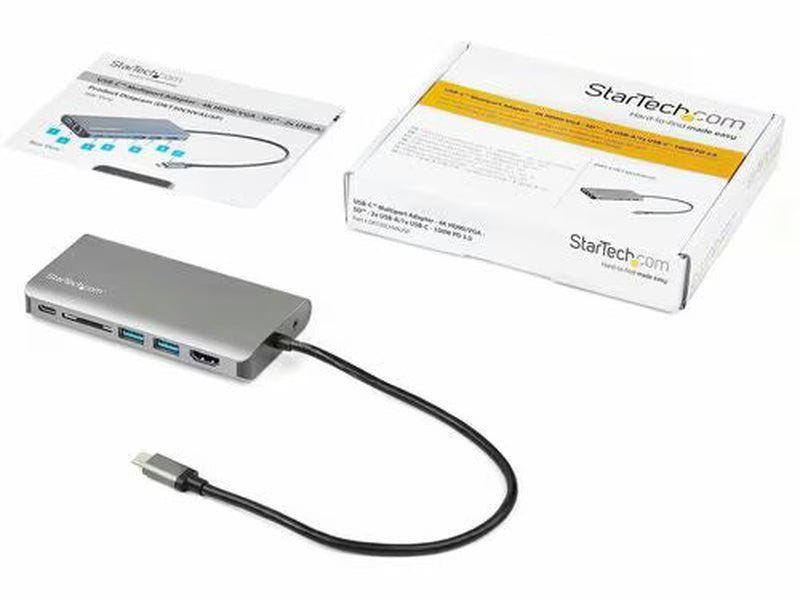 StarTech USB C Multiport Adapter - USB-C Mini Travel Dock w/ 4K HDMI or 1080p VGA