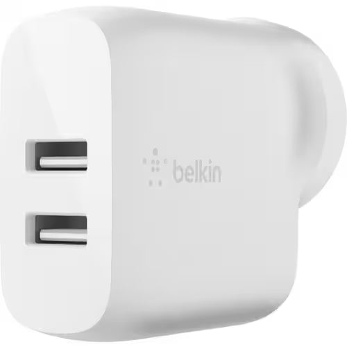 Belkin BOOST↑CHARGE 24W AC Adapter 1 Pack For Smartphone, Tablet PC, Power Bank, Mobile Device 4.80A - White