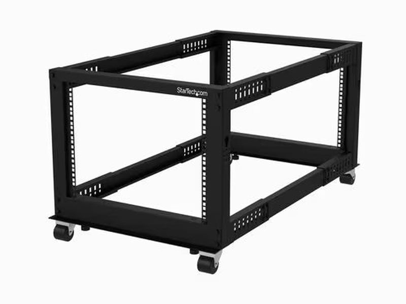 StarTech 8U 19" Open Frame Server Rack - Compact, 4 Post, Adjustable Depth 22 to 40" - Mobile Network Rack, HP ProLiant ThinkServer