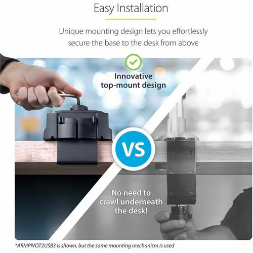 StarTech Desk Mount Monitor Arm with 2x USB 3.0 ports, up to 34" 17.6lb/8kg VESA Display