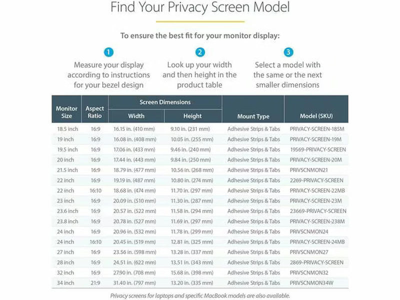 StarTech Monitor Privacy Screen for 34 inch Ultrawide Display, 21:9 Widescreen Computer Screen Security Filter, Blue Light Reducing