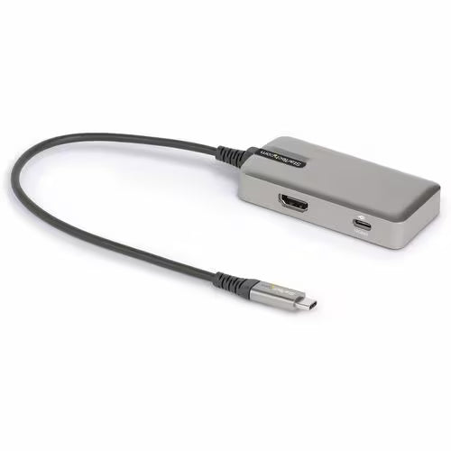 StarTech USB C Multiport Adapter, 4K 60Hz HDMI 2.0, 100W PD Pass-through, USB Hub, USB Type-C Mini Docking Station, 10" 25cm Cable