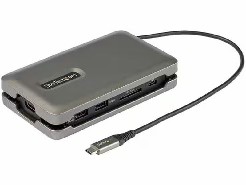 StarTech USB C Multiport Adapter, USB C to 4K 60Hz HDMI 2.0, 2-Port 10Gbps USB Hub