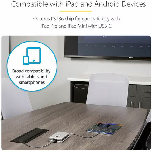 StarTech USB C Multiport Adapter, USB C to 4K 60Hz HDMI 2.0, 2-Port 10Gbps USB Hub