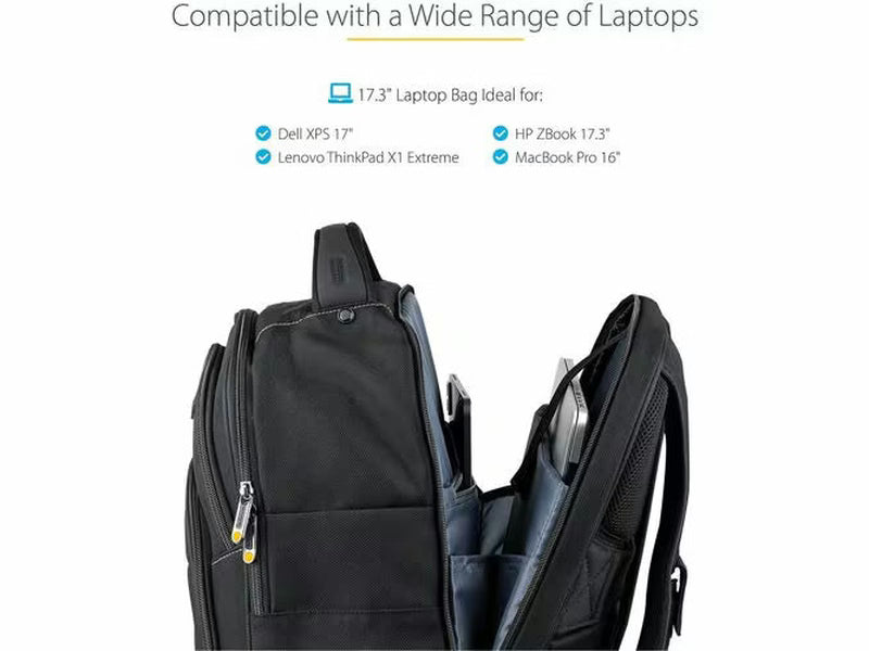 StarTech 17.3" Laptop Backpack w/ Removable Accessory Case, Professional IT Tech Backpack for Work/Travel/Commute