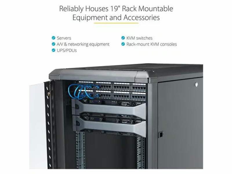 StarTech 18U Server Rack Cabinet, 19" Data Rack Cabinet for Computer / IT Equipment, Home Network Rack, Half Height Server Rack