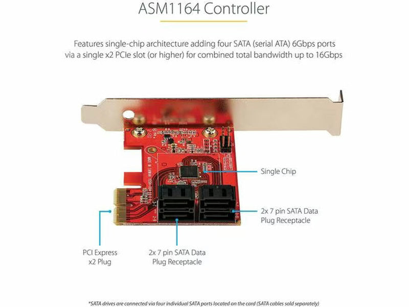 StarTech SATA Controller - Serial ATA/600 - PCI Express 3.0 x4 - Plug-in Card