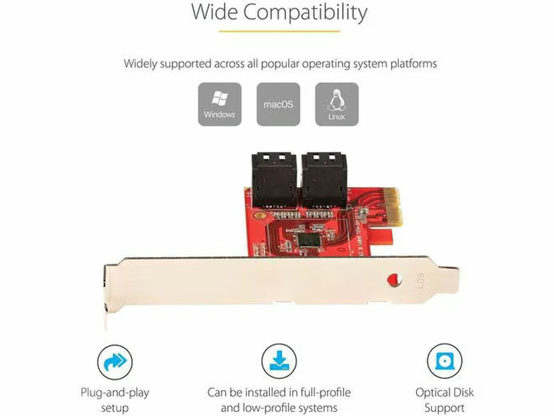 StarTech SATA Controller - Serial ATA/600 - PCI Express 3.0 x4 - Plug-in Card