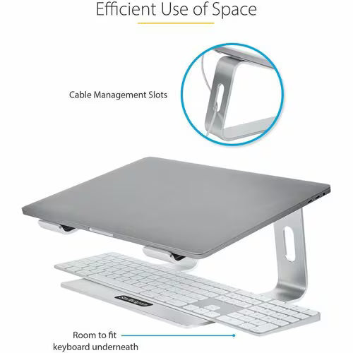 StarTech Laptop Stand for Desk Supports Up to 5kg / 11lb, Silver
