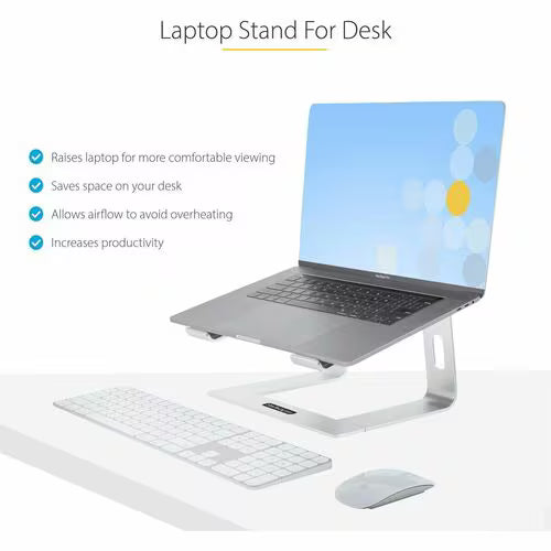 StarTech Laptop Stand for Desk Supports Up to 5kg / 11lb, Silver